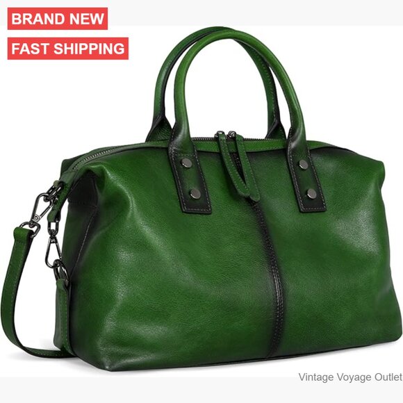 Genuine Leather Satchel Tote Bag Large Capacity Shoulder Crossbody Handbag